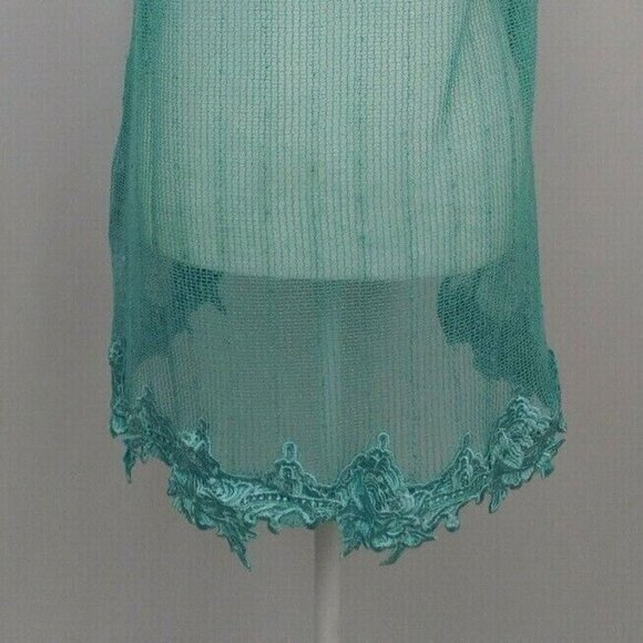 Simply Noelle Womens Swim Cover Up Size S/M Teal Blue Fishnet Lace Tunic New - Picture 3 of 8